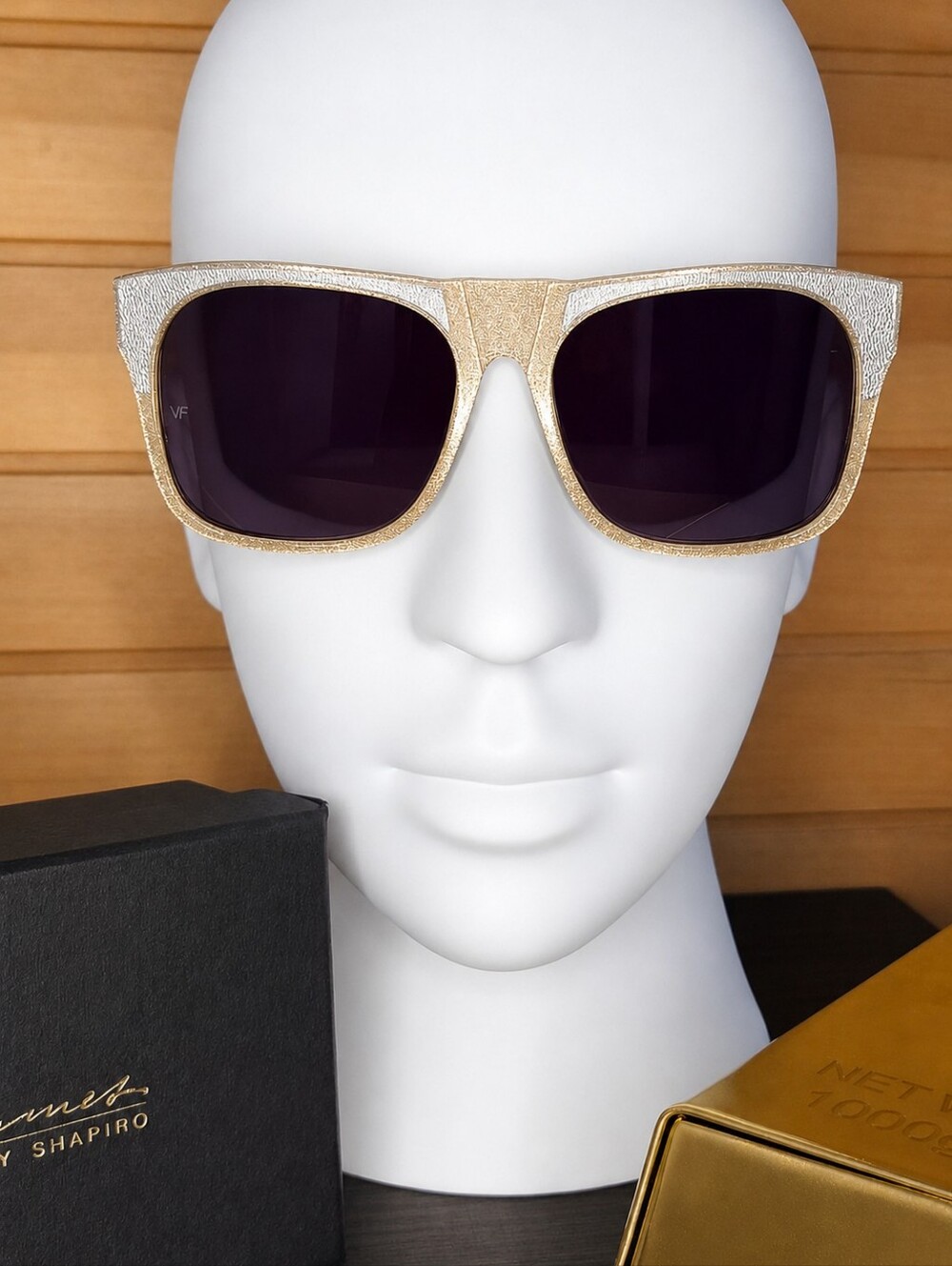 Vintage Frames Corey Shapiro Rude Metal Gold Sunglasses Silver Gold NWT